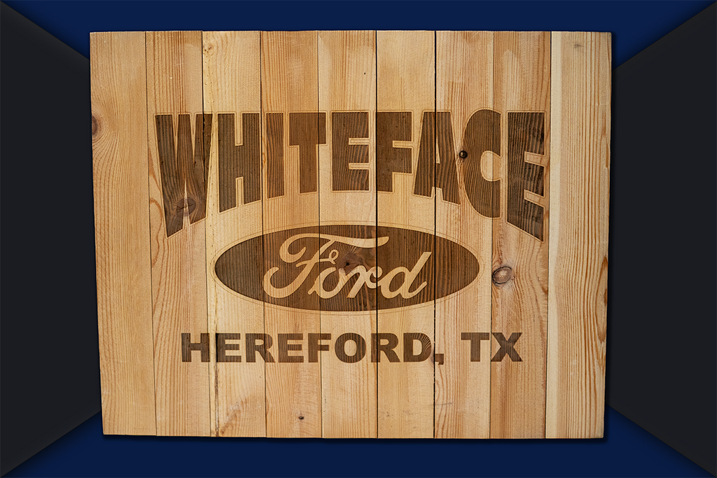 Wooden Whiteface Ford Sign