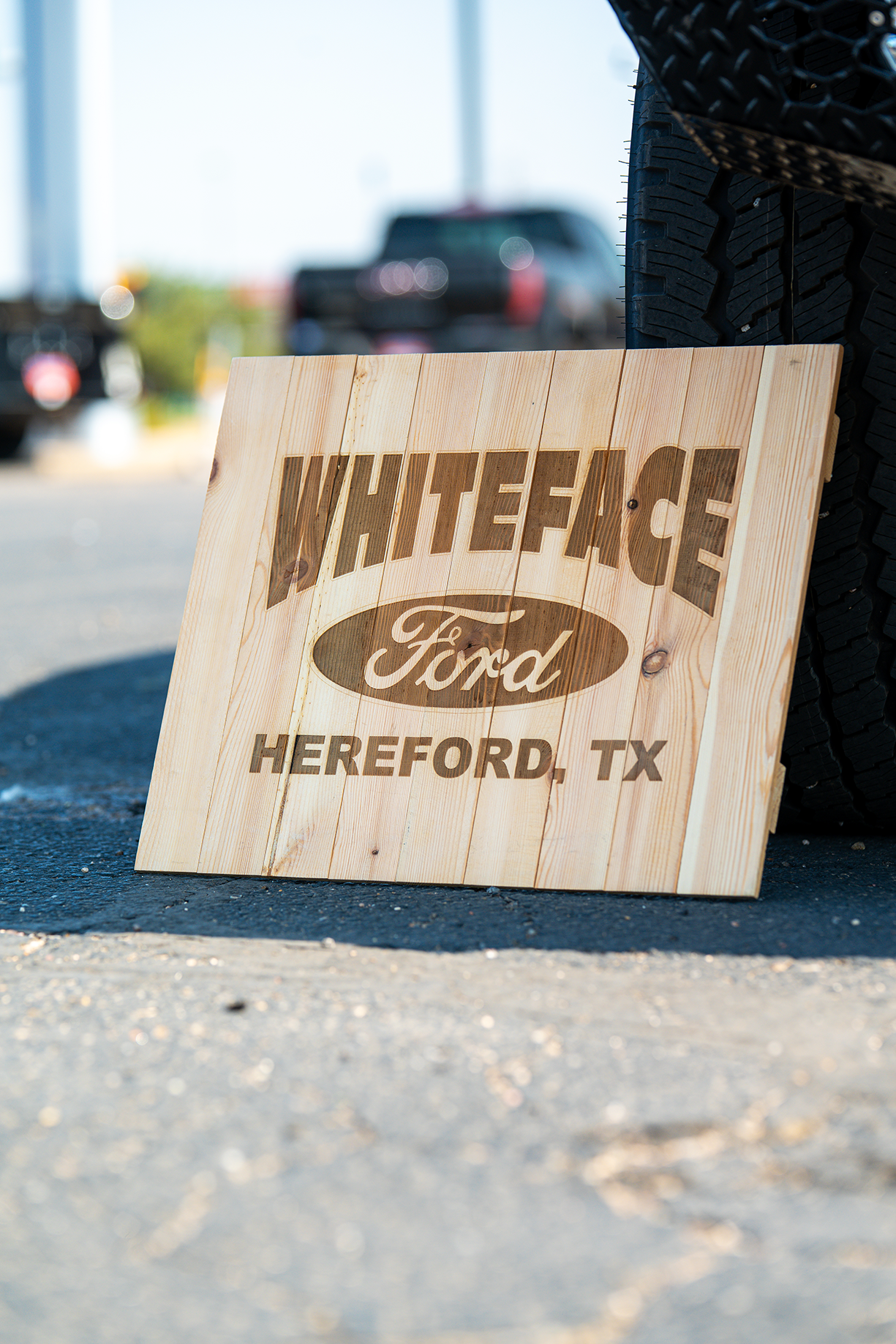Wooden Whiteface Ford Sign